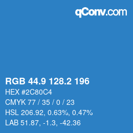 Color code: RGB 44.9 128.2 196 | qconv.com
