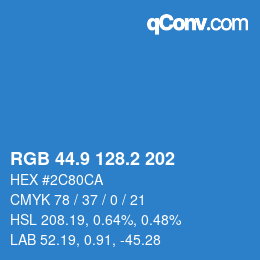 Color code: RGB 44.9 128.2 202 | qconv.com