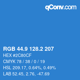Color code: RGB 44.9 128.2 207 | qconv.com