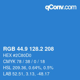 Color code: RGB 44.9 128.2 208 | qconv.com