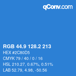 Color code: RGB 44.9 128.2 213 | qconv.com