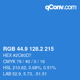 カラーコード: RGB 44.9 128.2 215 | qconv.com