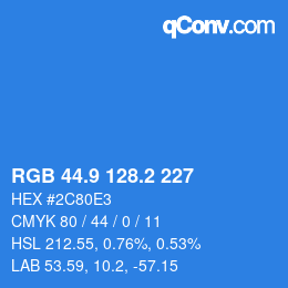 Farbcode: RGB 44.9 128.2 227 | qconv.com