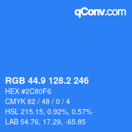 Color code: RGB 44.9 128.2 246 | qconv.com