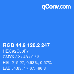 Color code: RGB 44.9 128.2 247 | qconv.com