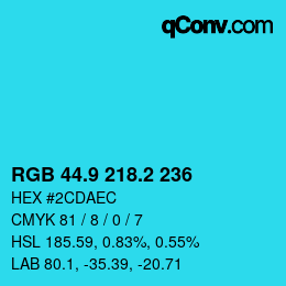 Color code: RGB 44.9 218.2 236 | qconv.com