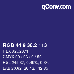 Color code: RGB 44.9 38.2 113 | qconv.com