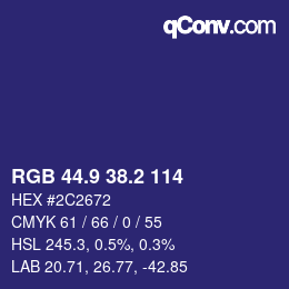 Color code: RGB 44.9 38.2 114 | qconv.com
