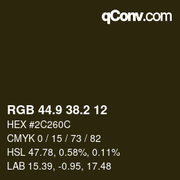 Color code: RGB 44.9 38.2 12 | qconv.com