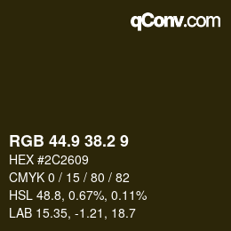 Color code: RGB 44.9 38.2 9 | qconv.com