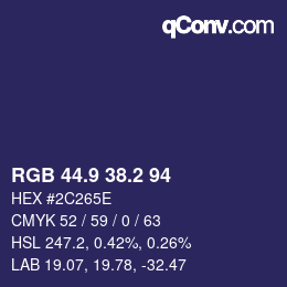 Color code: RGB 44.9 38.2 94 | qconv.com