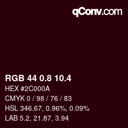 カラーコード: RGB 44 0.8 10.4 | qconv.com