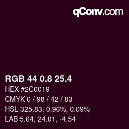 カラーコード: RGB 44 0.8 25.4 | qconv.com
