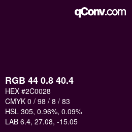 カラーコード: RGB 44 0.8 40.4 | qconv.com