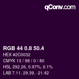 カラーコード: RGB 44 0.8 50.4 | qconv.com