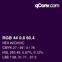 カラーコード: RGB 44 0.8 60.4 | qconv.com
