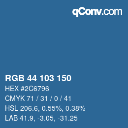 カラーコード: RGB 44 103 150 | qconv.com