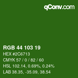 カラーコード: RGB 44 103 19 | qconv.com