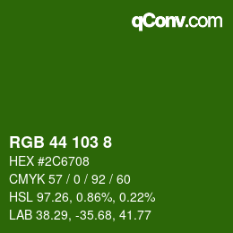 Farbcode: RGB 44 103 8 | qconv.com