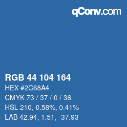 Farbcode: RGB 44 104 164 | qconv.com