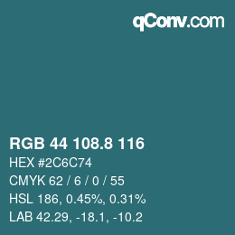 Color code: RGB 44 108.8 116 | qconv.com