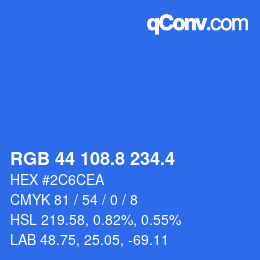 カラーコード: RGB 44 108.8 234.4 | qconv.com
