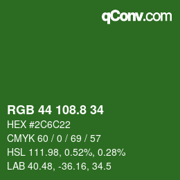 カラーコード: RGB 44 108.8 34 | qconv.com