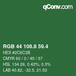 カラーコード: RGB 44 108.8 59.4 | qconv.com