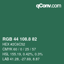 Color code: RGB 44 108.8 82 | qconv.com