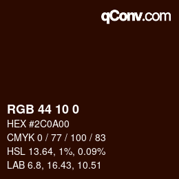 Color code: RGB 44 10 0 | qconv.com