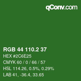 カラーコード: RGB 44 110.2 37 | qconv.com