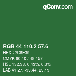 カラーコード: RGB 44 110.2 57.6 | qconv.com