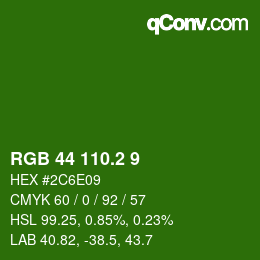 カラーコード: RGB 44 110.2 9 | qconv.com