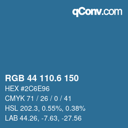 カラーコード: RGB 44 110.6 150 | qconv.com