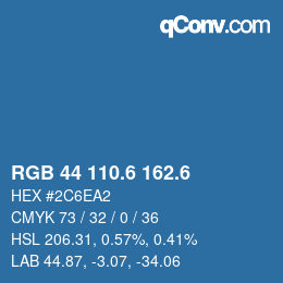 カラーコード: RGB 44 110.6 162.6 | qconv.com