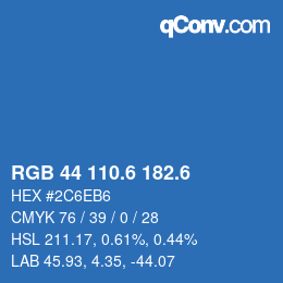 カラーコード: RGB 44 110.6 182.6 | qconv.com