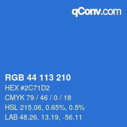 カラーコード: RGB 44 113 210 | qconv.com