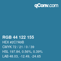 Color code: RGB 44 122 155 | qconv.com