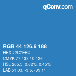 Color code: RGB 44 126.8 188 | qconv.com