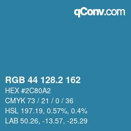 カラーコード: RGB 44 128.2 162 | qconv.com