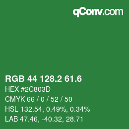 カラーコード: RGB 44 128.2 61.6 | qconv.com