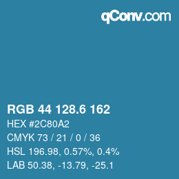カラーコード: RGB 44 128.6 162 | qconv.com