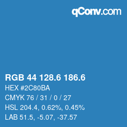 カラーコード: RGB 44 128.6 186.6 | qconv.com