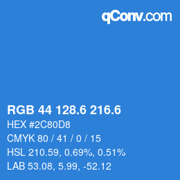 カラーコード: RGB 44 128.6 216.6 | qconv.com