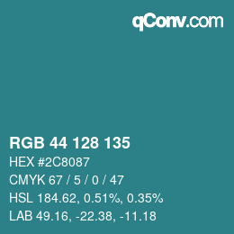 Farbcode: RGB 44 128 135 | qconv.com