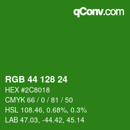 Color code: RGB 44 128 24 | qconv.com