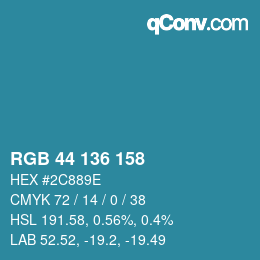 Farbcode: RGB 44 136 158 | qconv.com