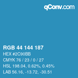 Color code: RGB 44 144 187 | qconv.com