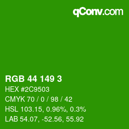 Color code: RGB 44 149 3 | qconv.com