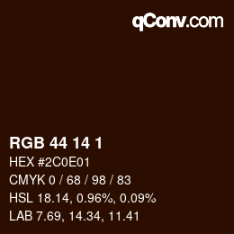 Color code: RGB 44 14 1 | qconv.com
